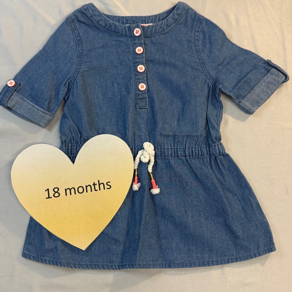 Cat & Jack - Blue denim style Peplum Shirt Dress